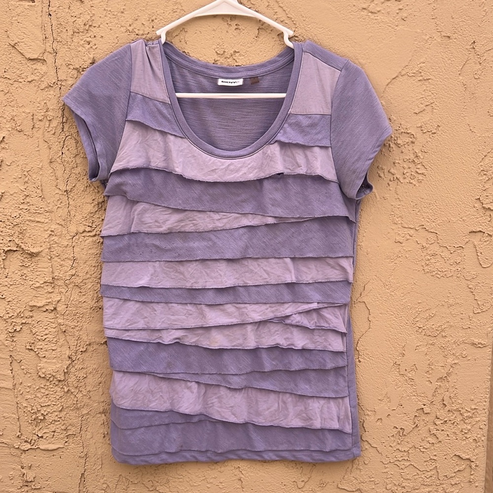 DKNYC - size M; purple and ripple style shirt.